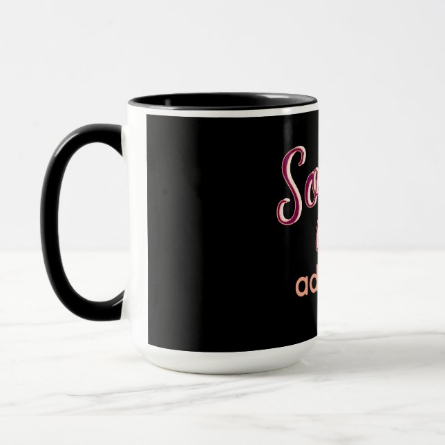 Taza marron añadir nombre chica jefe texto negro elegan (Izquierda)