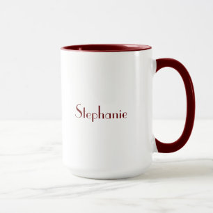 Taza Marrón blanco elegante nombre personalizado regalo