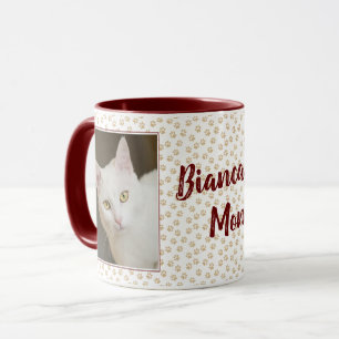 Taza marrón para mamá de gato con foto personaliza