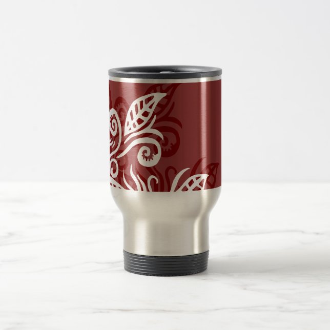 taza marrón roja del diseño moderno de la hoja (Centro)