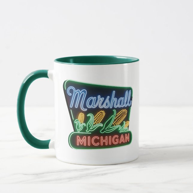 Taza Marshal Michigan Neon Corn Rótulo (Izquierda)