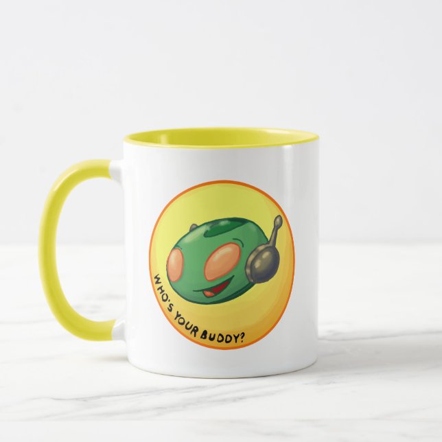 Taza MARTIAN BUDDY "¿Quién es tu amigo?" DOOM coffee mu (Izquierda)
