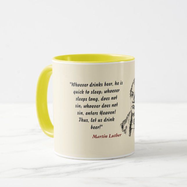 Taza Martin Luther Cita Sobre Bebedores De Cerveza (Anverso izquierdo)