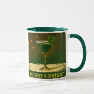 Taza Martini Retro de Navidad Irlandés de los 50 con Tr
