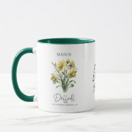 Taza Marzo Nacimiento Flor Daffodil Regalo de cumpleaño
