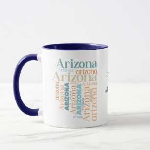 Taza Más bien estar en Arizona Word Art Mug