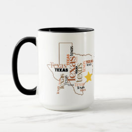 Taza Más bien estar en Texas Word Art Mug