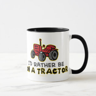 Taza Más Bien Estar En Un Tractor