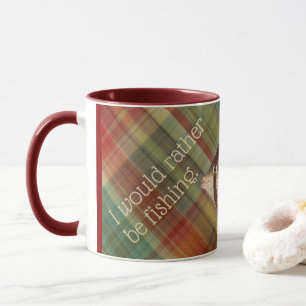 Taza Más bien estar pescando colocado #1 Red Mug