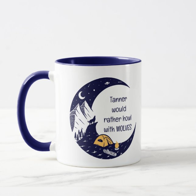 Taza Más bien Howl con Wolves Personal Name (Izquierda)