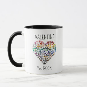 Taza Más de 100 piedras de cristal de Valentine Heart Y