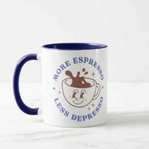 Taza Más Espresso Menos Depresso Retro Café