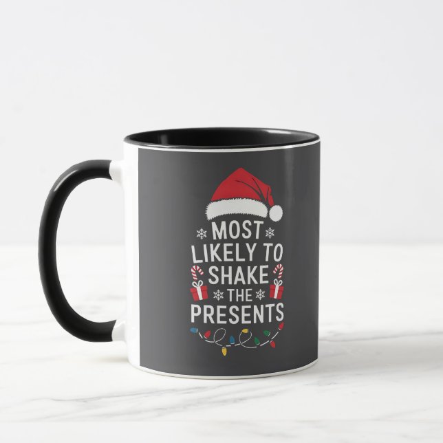 Taza Más Probable Que Agite Los Regalos Navidad   (Izquierda)