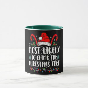 Taza Más Probable Subir Al Árbol De Navidad Navidad