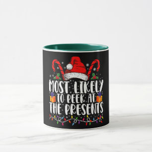 Taza Más Propenso a Mirar los Regalos de Navidad Famili
