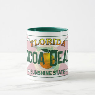 Taza Masa de matrícula de la bandera de Cocoa Beach Flo