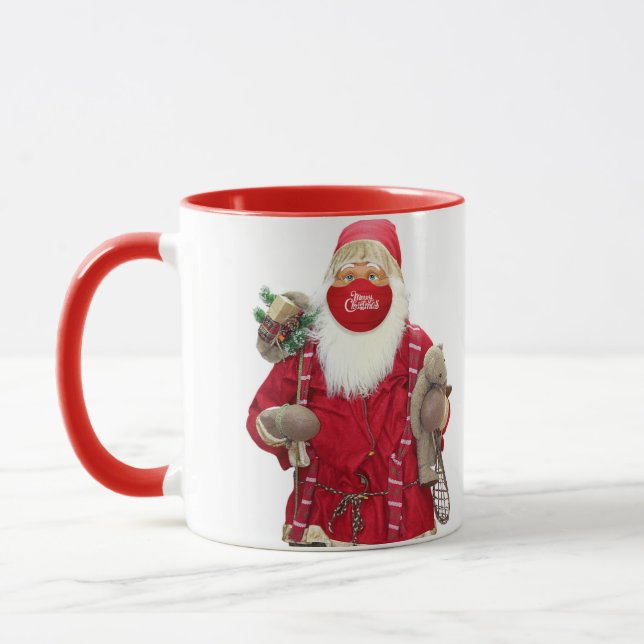 Taza Máscara de cara de Santa Claus (Izquierda)
