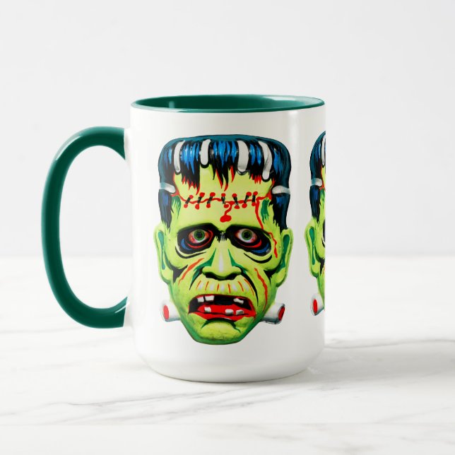 Taza Máscara de Monstruo Verde Adorables (Izquierda)