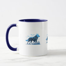 Máscara de recorte de lobo Mug