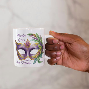 Taza Máscara Divertida de Mardi Gras