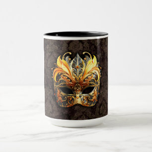 Taza Máscara Dorada de Mascarada Veneciana