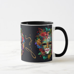 Taza Máscara floral del Carnaval brasileño