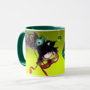 Taza Máscaras de MÁSCARA de MARDI GRAS Topacio Amarillo