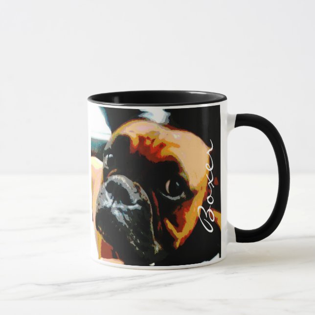 Taza Mascota Boxer Perro Foto Café Mug (Derecha)