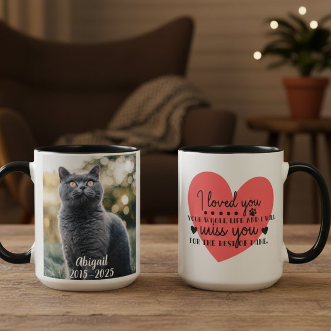 Taza Mascota de doble cara Memorial Photo Coffee (Personalized Pet Photo Memorial coffee mug)