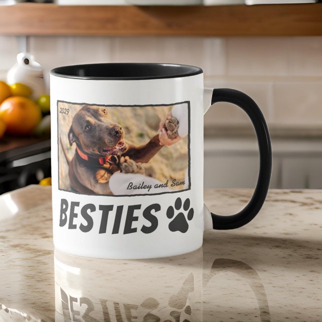 Taza Mascota de historietas moderno Paw Bestie Mejor Am (Subido por el creador)