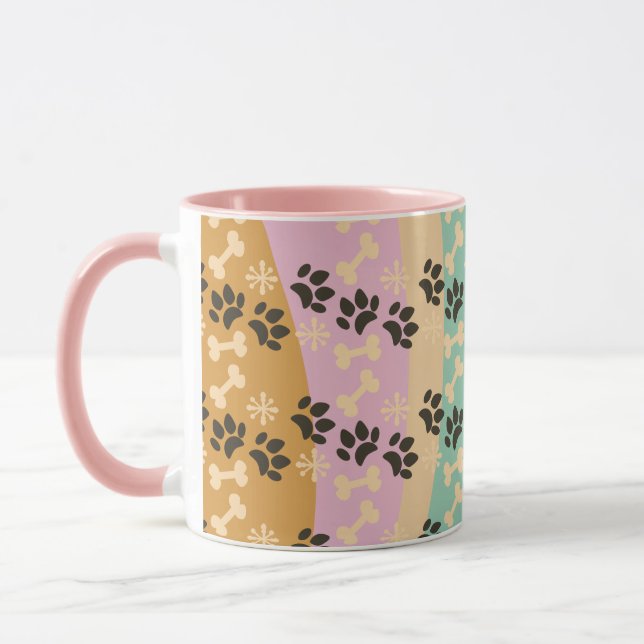 Taza Mascota de navidades Paw Bone Snowflake Patterado (Izquierda)