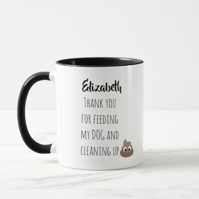 Taza Mascota gracioso sentando a Mug Gracias Perro Situ (Izquierda)