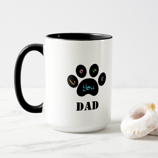 Taza Mascota Paw Dog / Cat Love you DAD Coffee Mug (Con donut)