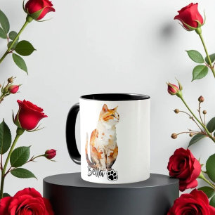 Taza Mascota Simple y Moderno Nombre y foto de la tipog