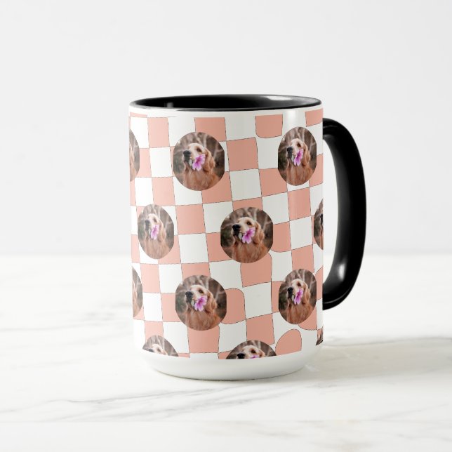 Taza Mascotas de Collage de fotos Cute Peach Lover (Anverso derecho)