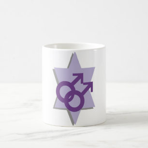 Taza masculina gay judía de la estrella púrpura