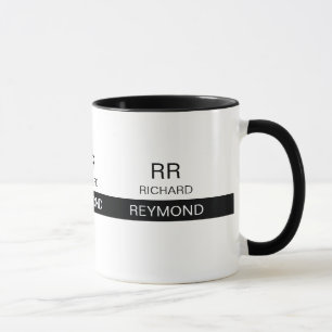 Taza Masculine Elegant Typography Name Black