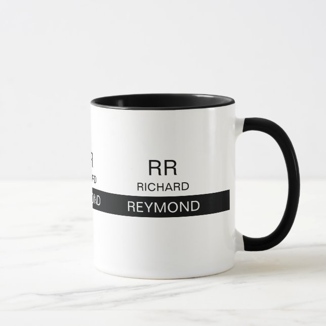 Taza Masculine Elegant Typography Name Black (Derecha)