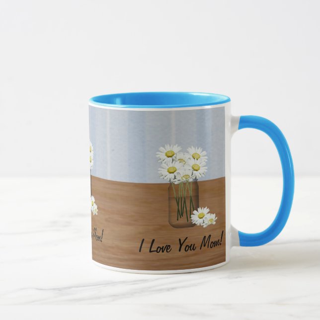 Taza Mason Jar de Daisies Mother's Day Mug (Derecha)