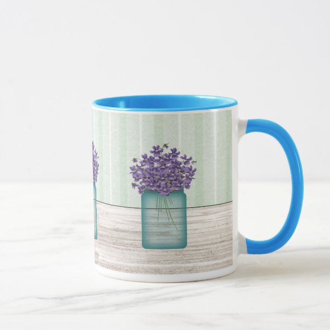 Taza Mason Jar De Violets Mug (Derecha)