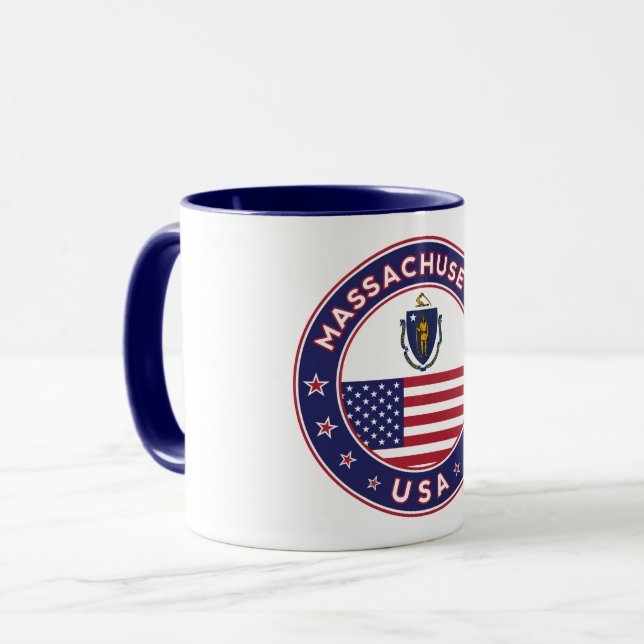Taza Massachusetts, pegatina de Massachusetts, estuche  (Anverso izquierdo)