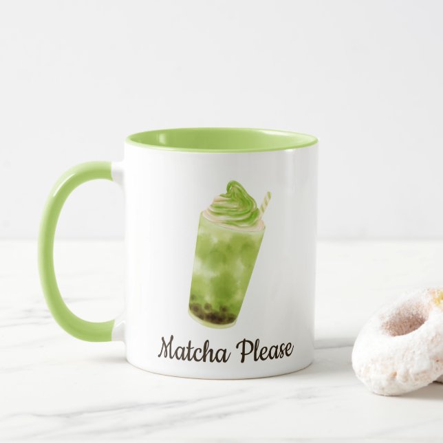 Taza Matcha Por Favor, Matcha (Con donut)