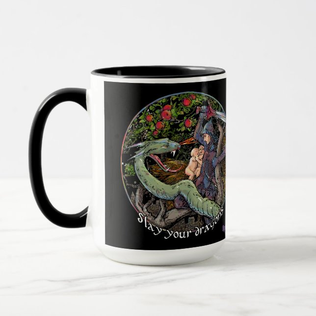 Taza Mate sus dragones, lecciones de las citas de (Izquierda)