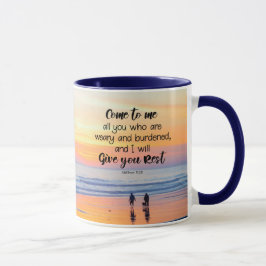 Taza Mateo 11:28 Ven a mí a todos los que son una Bibli