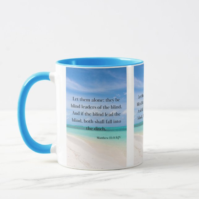 Taza Mateo 15:14 KJV Biblia Verse Pic Mug De Dos Tones (Izquierda)