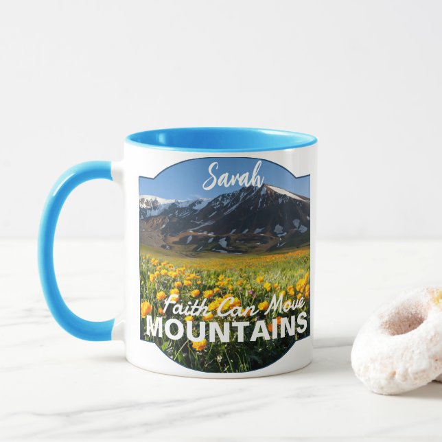 Taza Mateo 17:20 La fe puede mover Personalizado Mug (Con donut)