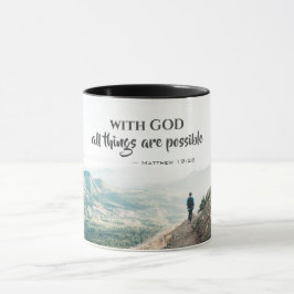 Taza Mateo 19:26 Con Dios todo es posible