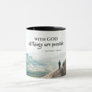 Taza Mateo 19:26 Con Dios todo es posible