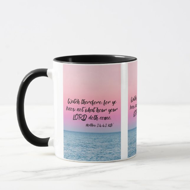 Taza Mateo 24:42 KJV Biblia Verse Pic Mug De Dos Tones (Izquierda)