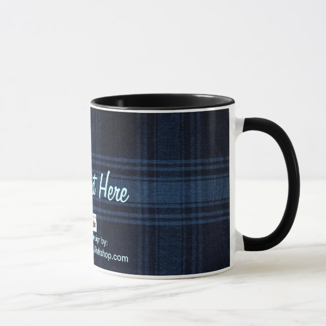 Taza Material a Cuadros, Su Texto Aquí (Derecha)